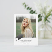 Moderne, Minimalistische Grad-Ankündigung Postkarte (Stehend Vorderseite)