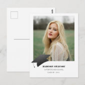 Moderne, Minimalistische Grad-Ankündigung Postkarte (Vorne/Hinten)