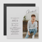 Moderne Minimalistische Grad Einladung Foto Magnet (Vorne/Hinten)