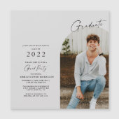 Moderne Minimalistische Grad Einladung Foto Magnet (Vorderseite)