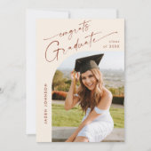 Moderne Minimalistische Grad-FOTO-Graduierungspart Einladung (Vorderseite)