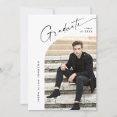 Moderne Minimalistische Grad-FOTO-Graduierungspart Einladung (Vorderseite)