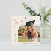 Moderne Minimalistische Grad-FOTO-Graduierungspart Einladung (Stehend Vorderseite)