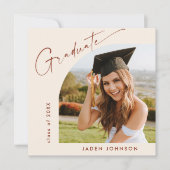 Moderne Minimalistische Grad-FOTO-Graduierungspart Einladung (Vorderseite)