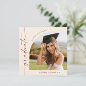 Moderne Minimalistische Grad-FOTO-Graduierungspart Einladung (Stehend Vorderseite)