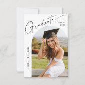 Moderne Minimalistische Grad-FOTO-Graduierungspart Einladung (Vorderseite)