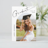 Moderne Minimalistische Grad-FOTO-Graduierungspart Einladung (Stehend Vorderseite)