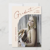 Moderne Minimalistische Grad-FOTO-Graduierungspart Einladung (Vorderseite)