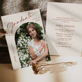 Moderne Minimalistische Grad-FOTO-Graduierungspart Einladung