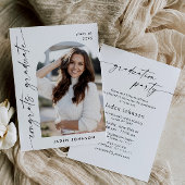 Moderne Minimalistische Grad-FOTO-Graduierungspart Einladung