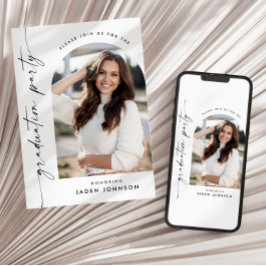 Moderne Minimalistische Grad-FOTO-Graduierungspart Einladung