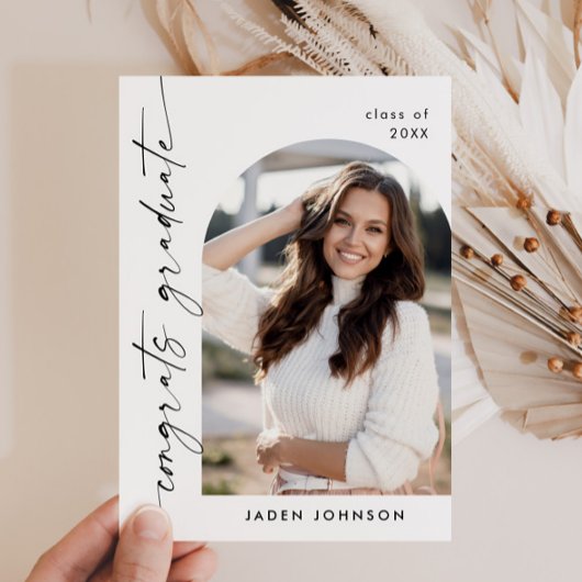 Moderne Minimalistische Grad-FOTO-Graduierungspart Einladung