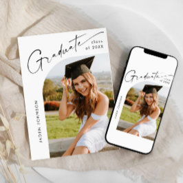 Moderne Minimalistische Grad-FOTO-Graduierungspart Einladung