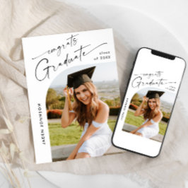 Moderne Minimalistische Grad-FOTO-Graduierungspart Einladung