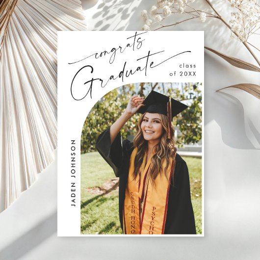 Moderne Minimalistische Grad-FOTO-Graduierungspart Einladung