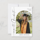 Moderne Minimalistische Grad-FOTO-Graduierungspart Einladung (Vorderseite)