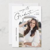 Moderne Minimalistische Grad-FOTO-Graduierungspart Einladung (Vorderseite)