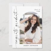 Moderne Minimalistische Grad-FOTO-Graduierungspart Einladung (Vorderseite)