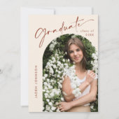 Moderne Minimalistische Grad-FOTO-Graduierungspart Einladung (Vorderseite)