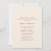 Moderne Minimalistische Grad-FOTO-Graduierungspart Einladung (Rückseite)