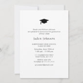 Moderne Minimalistische Grad-FOTO-Graduierungspart Einladung (Rückseite)