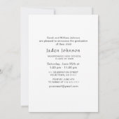 Moderne Minimalistische Grad-FOTO-Graduierungspart Einladung (Rückseite)