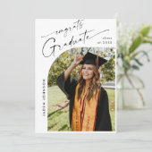 Moderne Minimalistische Grad-FOTO-Graduierungspart Einladung (Stehend Vorderseite)