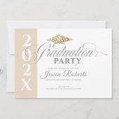 Moderne minimalistische Grad-Party Einladung (Vorderseite)