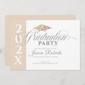 Moderne minimalistische Grad-Party Einladung (Vorne/Hinten)