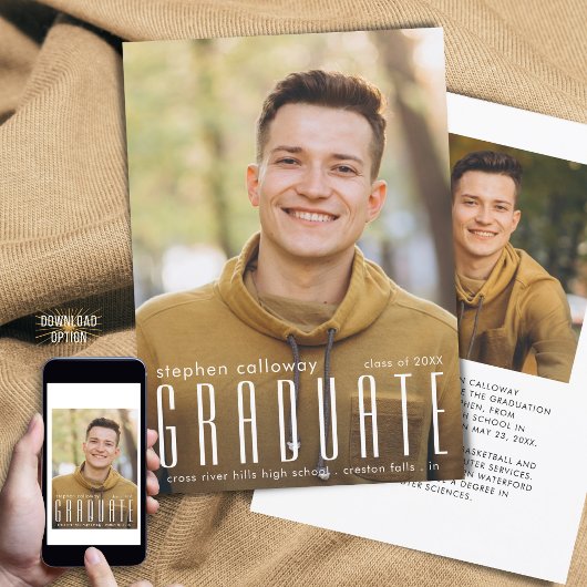 Moderne Minimalistische GRADUATE Typografie 2 Foto Ankündigung