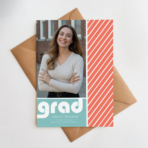 Moderne Minimalistische Graduierungsfoto Dankeschö Postkarte