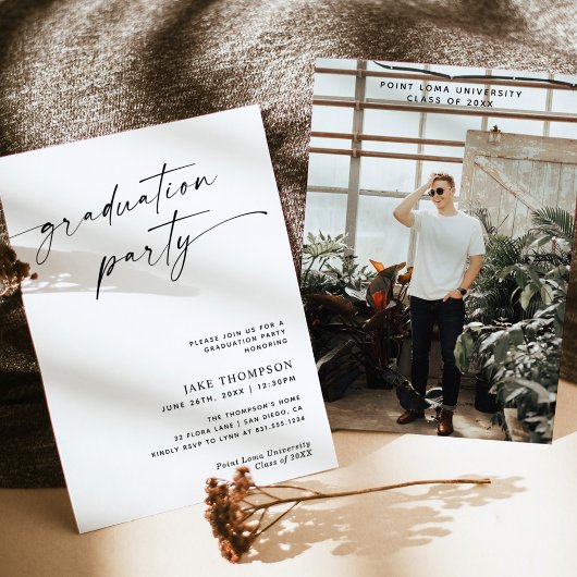 Moderne Minimalistische Graduierungspartei lädt ei Einladung