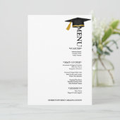Moderne Minimalistische Graduierungspartei Menükarte (Stehend Vorderseite)