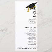 Moderne Minimalistische Graduierungspartei Menükarte (Vorderseite)