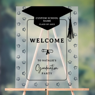 Moderne minimalistische Graduierungsparty Willkomm Acrylschild