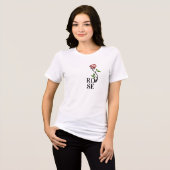 Moderne minimalistische grafische Rose Tri-Blend Shirt (Vorderseite voll)