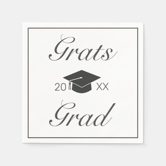 Moderne Minimalistische Grats Graduierungspartei Serviette (Vorderseite)