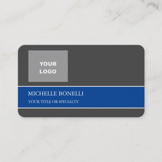 Moderne Minimalistische Grau-Tief-Farbe Visitenkarte (Vorderseite)