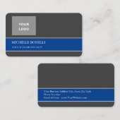 Moderne Minimalistische Grau-Tief-Farbe Visitenkarte (Vorne/Hinten)