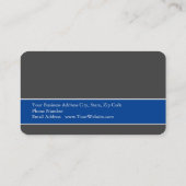 Moderne Minimalistische Grau-Tief-Farbe Visitenkarte (Rückseite)