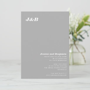 Moderne Minimalistische Graue Elegante Monogramm-H Einladung