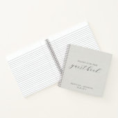 Moderne minimalistische graue Hochzeit Notizblock (Innenseite)