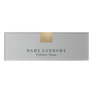 Moderne Minimalistische graue Namenschild