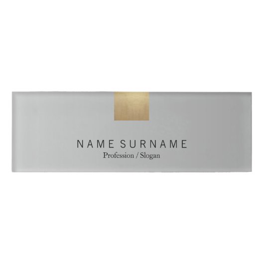 Moderne Minimalistische graue Namenschild (Vorderseite)