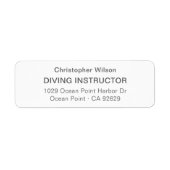 Moderne Minimalistische Graue Rücksendeadresse (Vorne)