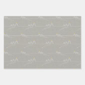 Moderne Minimalistische Graue Tree Star Weihnachte Geschenkpapier Set (Vorderseite 2)