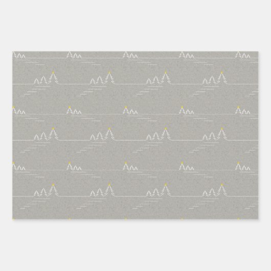 Moderne Minimalistische Graue Tree Star Weihnachte Geschenkpapier Set (Vorderseite 2)