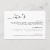 Moderne Minimalistische Graukalligrafie - Hochzeit Begleitkarte (Vorderseite)