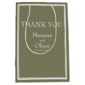 Moderne Minimalistische Green Medium Geschenktasch Mittlere Geschenktüte (Vorderseite)