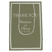 Moderne Minimalistische Green Medium Geschenktasch Mittlere Geschenktüte (Rückseite)